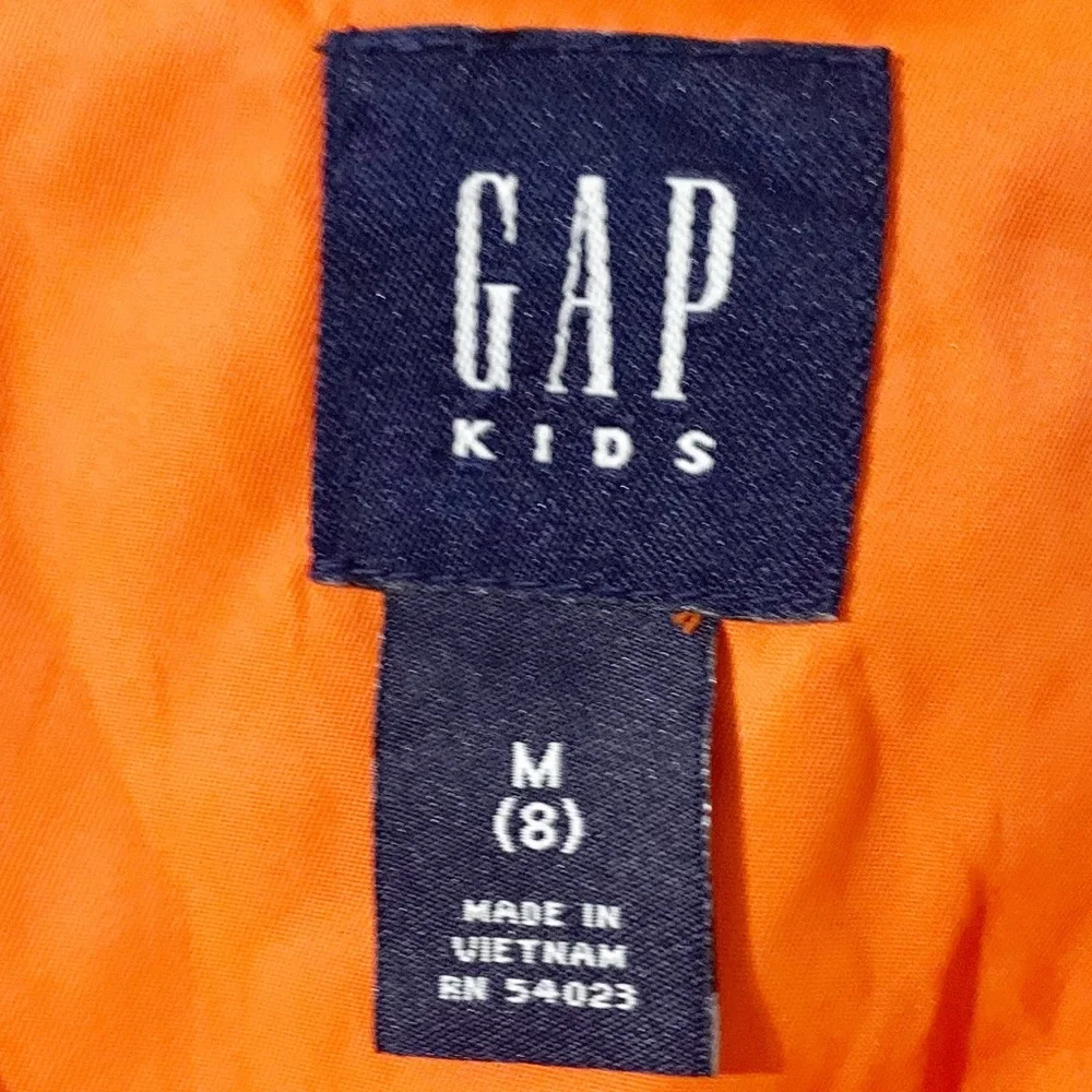 Gap Full Front Zip Hooded Windbreaker Jacket Elastic Cuffs and Cinched Back 🧡